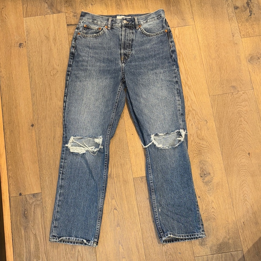Topshop Distressed Dad Jeans